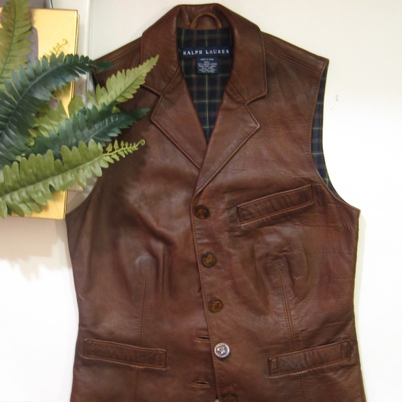 Ralph Lauren Jackets & Blazers - Leather and Tartan Ralph Lauren Vest